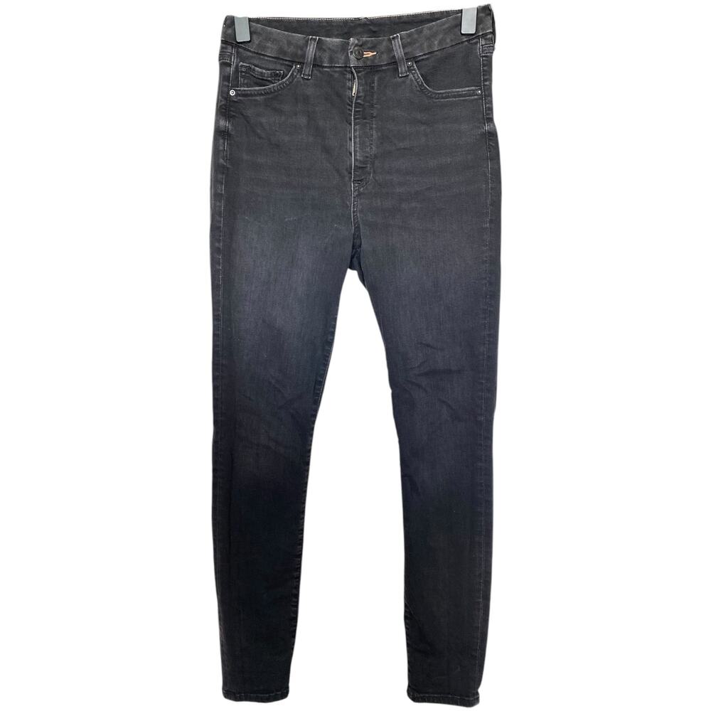 & Denim H&M Super Skinny High Waist Black Jeans size 8